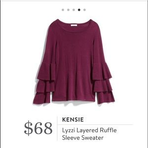 Large Kenzie Stitchfix Sweater Ruffle Bell Sleeve